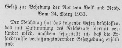 Ermächtigungsgesetz 1933