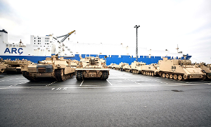 The military equipment on arrival in Bremerhaven, Photo: EPA